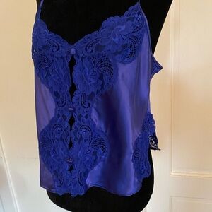 Unmentionable Royal Blue 100% Silk Camisole Lingerie.